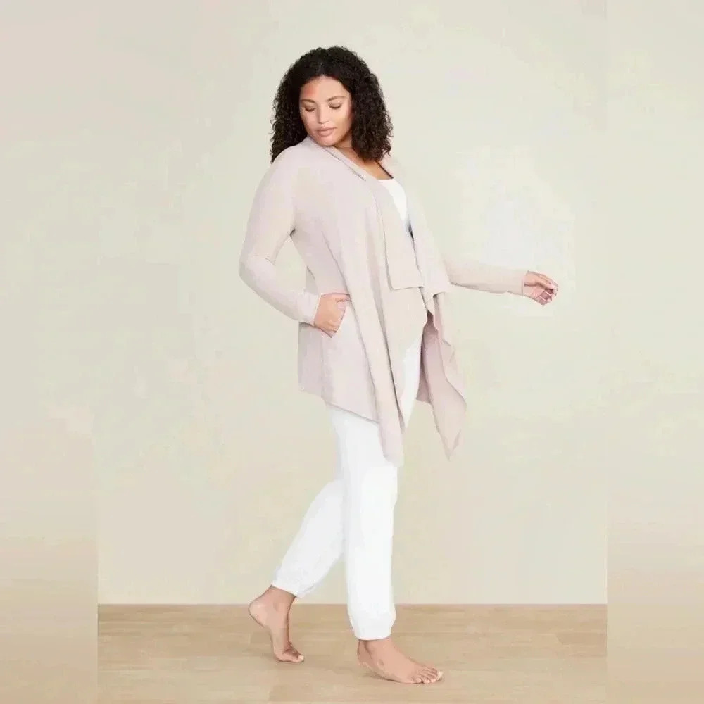 Barefoot Dreams Women’s CozyChic Ultra Lite Hi/Lo Cardi Stone SZ S/M